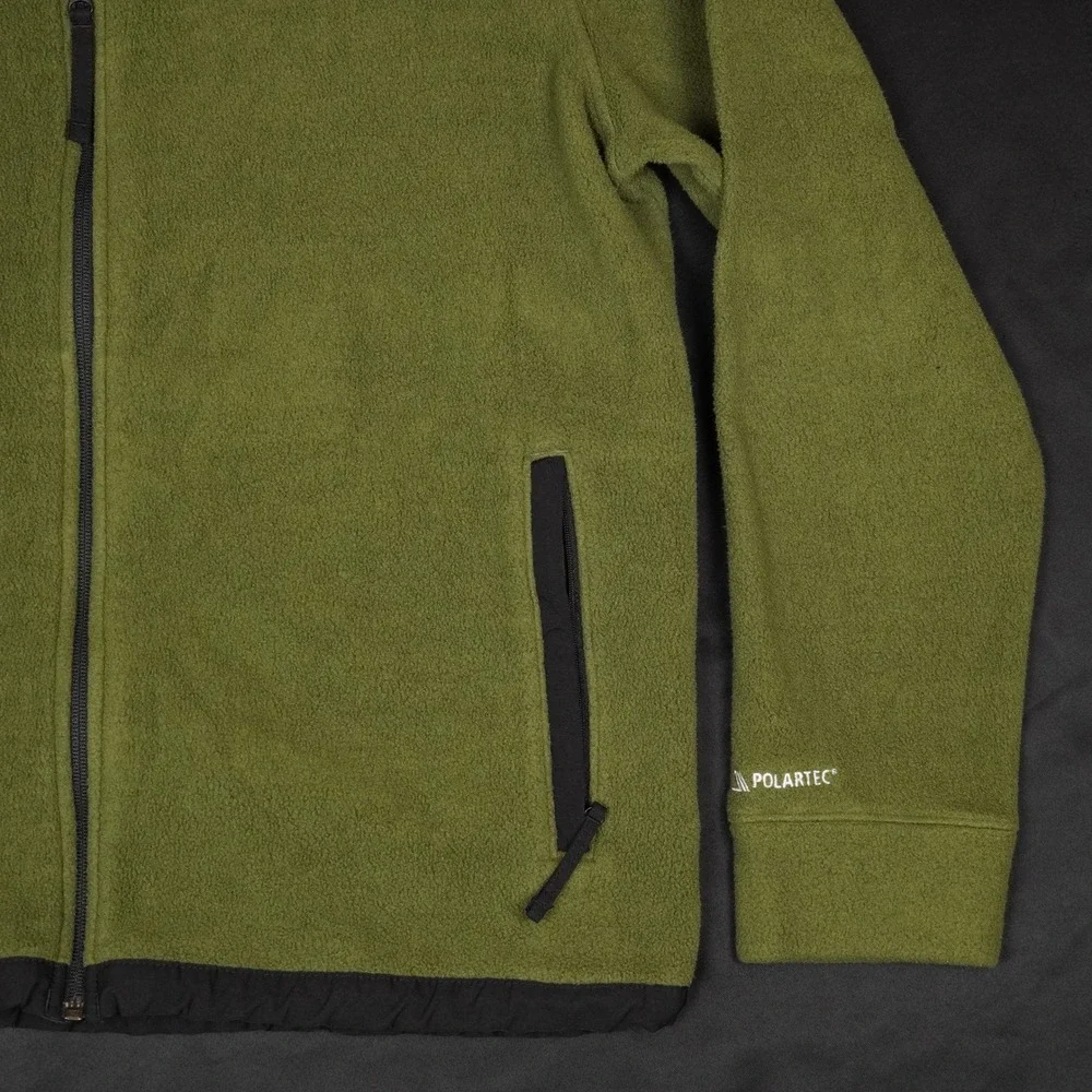 The North Face Fleece Jacket Mens XL Green Polartec Full Zip Circular Design